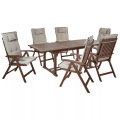 Gartentisch Set aus Akazienholz Rustikal AMANTEA Gartentisch Set aus Akazienholz Rustikal AMANTEA