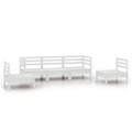 vidaXL 5-tlg. Garten-Lounge-Set Weiß Kiefer Massivholz