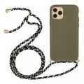 iPhone 12 / 12 Pro - Hülle mit Umhängeband green