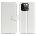 Iphone 15 Pro - Leder Etui Hülle Unisex Weiss