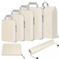 Only-bags.store, Kompressionspackwürfel, 7er Set Kofferorganizer Für Reiseutensilien, Erweiterbares Reiseorganizer-set, Leichte Packtaschen Für Rucksack, Packwürfel, Beige Damen Beige Glow ONE SIZE