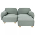 Beliani - 2-Sitzer Sofa mit Ottomane aus Stoff Modern AMLI, One Size, Grün Bedruckt