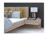 Vente-unique, Bett MARVELLOUS mit integrierten Nachttischen Eiche Bett MARVELLOUS mit integrierten Nachttischen Eiche