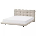 Beliani - Bett mit Lattenrost aus Stoff Minimalistisch SOULISSE, 160X200CM, Perle