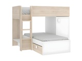 Vente-unique, Etagenbett mit Stauraum RICARDO 2Modulierbar Eiche Etagenbett mit Stauraum RICARDO 2Modulierbar Eiche