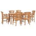 vidaXL, vidaXL 7-tlg. Garten-Essgruppe Massivholz Teak