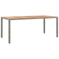 vidaXL Gartentisch mit Holzplatte Grau Poly Rattan & Massivholz Akazie