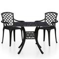 vidaXL, vidaXL 3-tlg. Bistro-Set Aluminiumguss Schwarz