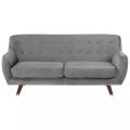 Beliani 3-Sitzer Sofa Samtstoff grau BODO