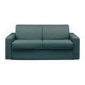 LINEA SOFA - Schlafsofa mit Matratze 3-Sitzer Stoff - Blau - Liegefläche mit Lattenrost: 140 cm - Matratzenhöhe: 16 cm mit Memory Schaum - CALITO, One Size