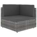 Modulares Ecksofa Poly Rattan Grau