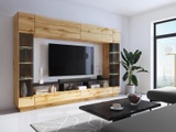 Vente-unique, TV Möbel TV-Wand mit LEDs - Naturfarben - BRIANO TV Möbel TV-Wand mit LEDs - Naturfarben - BRIANO