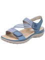 Rieker Damen Flache Sandalette Blau