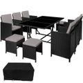 TecTake, Rattan Sitzgruppe Malaga 6+4+1 mit Schutzhülle Rattan Sitzgruppe Malaga 6+4+1 mit Schutzhülle