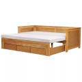 Bett mit Lattenrost aus Gummibaumholz Rustikal CAHORS Bett mit Lattenrost aus Gummibaumholz Rustikal CAHORS