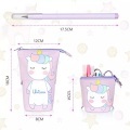 Only-bags.store - Pencil case zipper, pencil teenager, student case, stand, One Size, Violett