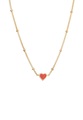 Halskette Kids Herz Emaille Kugelkette Damen Gold 40cm
