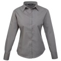 Popeline Bluse Arbeitshemd Damen Grau 50