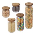B2X - Set mit 5 Vorratsgläsern aus Glas Deckel, Pezzi