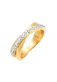 Ring Wickelring Zart Basic Kristalle Damen Gold 56mm
