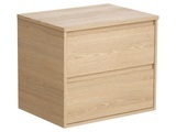 Vente-unique, Waschbeckenunterschrank hängend mit Brett - 60 cm - Eichenholzfurnier - MILIPAM Waschbeckenunterschrank hängend mit Brett - 60 cm - Eichenholzfurnier - MILIPAM