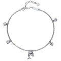 Fusskette Dolphin Damen Silber 22cm