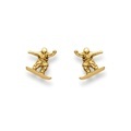 Ohrstecker Snowboard Gelbgold 750, 10x9mm Damen Gelbgold ONE SIZE