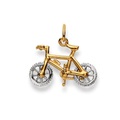 Anhänger Mountain Bike Bicolor Gelb-/weissgold 750, 20x21mm Damen Multicolor ONE SIZE