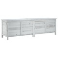 vidaXL Gartentruhe Weiß 198,5x50x56,5 cm Massivholz Tanne
