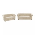 Vente-unique - Sofa 3-Sitzer & 2-Sitzer - Samt - Beige - CHESTERFIELD, One Size