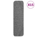 vidaXL, vidaXL Antirutsch Stufenmatten 15 Stk. 75x20 cm Grau Rechteckig