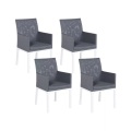 Beliani Gartenstuhl Aluminium grau 4er Set BACOLI