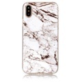 iPhone Xs / X - Softes Silikon Gummi Case white Marble
