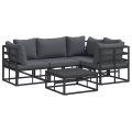 VidaXL - Garten-sofa aluminium, One Size, Schwarz
