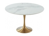 Esstisch rund Marmor Metall Goldfarben NORAH Esstisch rund Marmor Metall Goldfarben NORAH