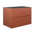 Waschbeckenunterschrank hängend - gerilltes Terrakotta - 80 cm - PAVANI Waschbeckenunterschrank hängend - gerilltes Terrakotta - 80 cm - PAVANI