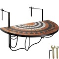 TecTake, Balkontisch zum Einhängen mit Mosaikmuster klappbar 75x65x62cm Balkontisch zum Einhängen mit Mosaikmuster klappbar 75x65x62cm