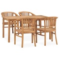 vidaXL, vidaXL 5-tlg. Garten-Essgruppe Massivholz Teak
