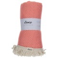 L'Anse - Badetuch Chevron, One Size, Korall