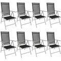8 Aluminium Gartenstühle Unisex Silber