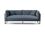 Vente-unique, Sofa 3-Sitzer - Baumwolle & Leinen - Blau - MIROSE Sofa 3-Sitzer - Baumwolle & Leinen - Blau - MIROSE