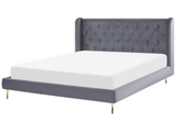 Bett mit Lattenrost aus Samtstoff Glamourös FORBACH Bett mit Lattenrost aus Samtstoff Glamourös FORBACH