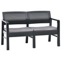 Diverse Hardware, 2-Sitzer-Gartenbank mit Auflagen 120 cm Kunststoff Anthrazit