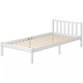 Northio - Bettrahmen Holzbett mit Lattenrost, 208 x 96 cm Bettgestell Kopfteil, Einzelbettgestell für Schlafzimmer, Weiß, 97