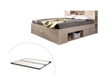Vente-unique, Bett mit Stauraum & Schubladen + Lattenrost - 160 x 200 cm - Naturfarben - LEANDRE Bett mit Stauraum & Schubladen + Lattenrost - 160 x 200 cm - Naturfarben - LEANDRE