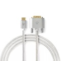 HDMI? Kabel | HDMI? Stecker | DVI-D 24+1-Pin Male | 2560x1600 | Vergoldet | 2,00 m | Gerade | Geflochten | Silber | Box mit abgedecktem Fenster