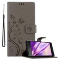 Hülle für Sony Xperia XZ1 Blumen Design Magnetverschluss