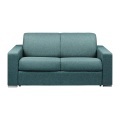 LINEA SOFA - Schlafsofa mit Matratze 2-Sitzer Stoff - Blau - Liegefläche mit Lattenrost: 120 cm - Matratzenhöhe: 16 cm mit Memory Schaum - CALITO, One Size