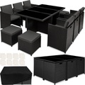 Aluminium Rattan Sitzgruppe New York 6+4+1 mit Schutzhülle Aluminium Rattan Sitzgruppe New York 6+4+1 mit Schutzhülle
