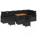 VidaXL - Garten-sofa-set poly-rattan, One Size, Schwarz